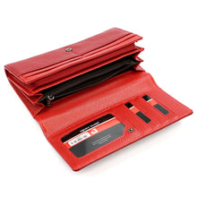 Įkelti vaizdą į galerijos rodinį, Moteriska didele pinigine raudona Pierre Cardin 5035 atidaryta