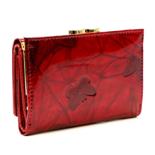 Įkelti vaizdą į galerijos rodinį, Raudona moteriška odinė piniginė iš natūralios lakinės odos, Gregorio 3676