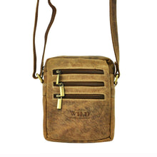 Įkelti vaizdą į galerijos rodinį, Odinė rankinė per petį, ruda, Wild 1794 Galanterija