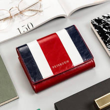 Įkelti vaizdą į galerijos rodinį, Moteriška odinė piniginė, dryžuota, Peterson 4729