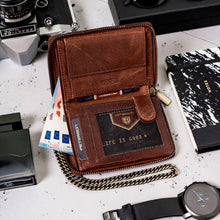 Įkelti vaizdą į galerijos rodinį, Vyriška odinė piniginė, ruda, Peterson 1223