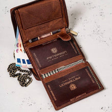 Įkelti vaizdą į galerijos rodinį, Vyriška odinė piniginė, ruda, Peterson 1223