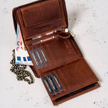 Įkelti vaizdą į galerijos rodinį, Vyriška odinė piniginė, ruda, Peterson 1254