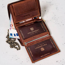 Įkelti vaizdą į galerijos rodinį, Vyriška odinė piniginė, ruda, Peterson 1254