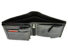 Įkelti vaizdą į galerijos rodinį, Vyriška odinė piniginė, juoda su mėlyna juostele, Pierre Cardin 3658 Galanterija