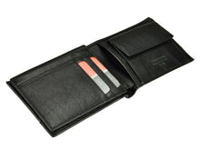 Įkelti vaizdą į galerijos rodinį, Vyriška odinė piniginė, juoda su mėlyna juostele, Pierre Cardin 3757 Galanterija