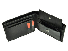Įkelti vaizdą į galerijos rodinį, Vyriška odinė piniginė, juoda su mėlyna juostele, Pierre Cardin 3757 Galanterija