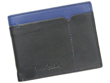 Įkelti vaizdą į galerijos rodinį, Vyriška odinė piniginė, juoda su mėlyna juostele, Pierre Cardin 9259 Galanterija