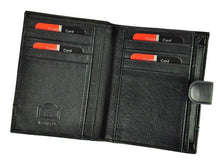 Įkelti vaizdą į galerijos rodinį, Vyriška odinė piniginė, juoda su raudona juostele, Pierre Cardin 3702 Galanterija