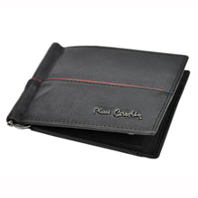 Įkelti vaizdą į galerijos rodinį, Vyriška odinė piniginė, juoda su raudona juostele, Pierre Cardin 6750 Galanterija