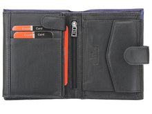 Įkelti vaizdą į galerijos rodinį, Vyriška odinė piniginė, juoda su raudona juostele, Pierre Cardin 9273 Galanterija