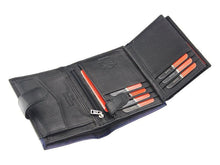 Įkelti vaizdą į galerijos rodinį, Vyriška odinė piniginė, juoda su raudona juostele, Pierre Cardin 9273 Galanterija