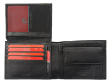 Įkelti vaizdą į galerijos rodinį, Vyriška piniginė, juoda su mėlyna juostele, Pierre Cardin 1716 Galanterija Galanterija