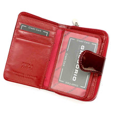 Įkelti vaizdą į galerijos rodinį, Odine_pinigine_moterims_raudona_elegancija_Gregorio_2792_atvira
