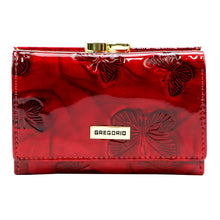 Įkelti vaizdą į galerijos rodinį, Raudona moteriška odinė piniginė iš natūralios lakinės odos, Gregorio 3676
