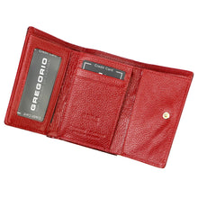 Įkelti vaizdą į galerijos rodinį, Raudona moteriška odinė piniginė iš natūralios lakinės odos, Gregorio 3676
