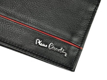 Įkelti vaizdą į galerijos rodinį, Vyriška odinė piniginė, juoda su raudona juostele, Pierre Cardin 3740 Galanterija 
