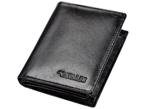Vyriška odinė piniginė su RFID sistema, juoda, Cavaldi 8983 Galanterija 