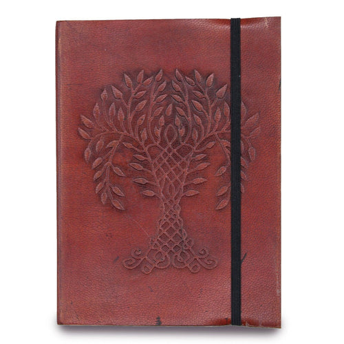 Odinė užrašinė, vyšninės spalvos, su gyvybės medžio įspaudu, 20X15 cm, 200 psl., M praeitiesvejai 
