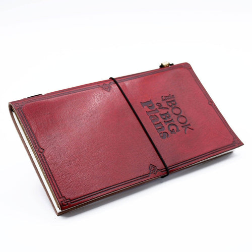 Odinė užrašų knygutė su įspaustu užrašu „Little book of big plans“, raudona, 80psl. praeitiesvejai 